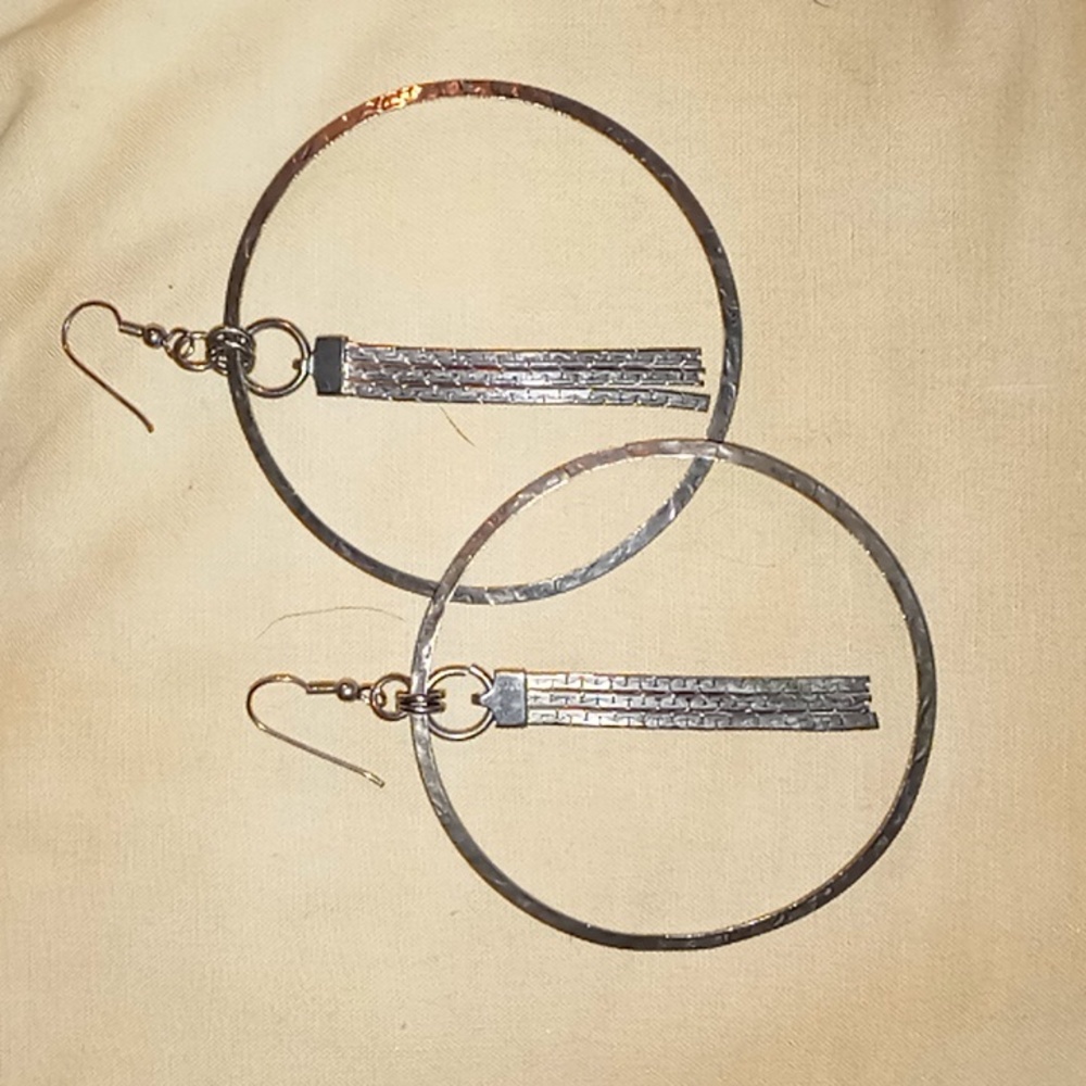 Large silver hoop earrings